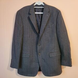 Ralph Lauren Men's Wool Gray Checkered Blazer, 2 Button, EUC, 42R
